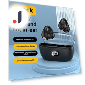 Bluetooth 5.3 Ear Clip Headset with Display — Headsets, AI Supermarket