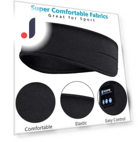 Bluetooth Headphones for Sleep with Headband and Eye Mask — On-Ear Headphones, SmartGears