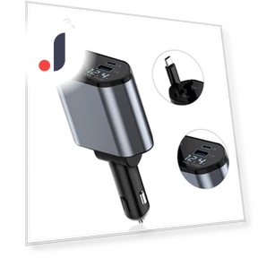 Ultra-Fast 120W Car Charger with Retractable Cable — Chargers, AI Supermarket