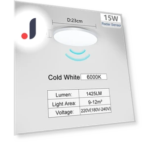 LED Ceiling Light with Radar Sensor — Overhead Lighting, Rainbow Rain