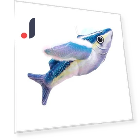 Interactive Cat Toy Fish with Flapping Wings — Cat Playthings, Art Artwork