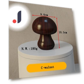 Rechargeable Wooden Mushroom Lamp — Desk & Table Lighting, Chic Home