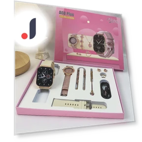 Women's Smart Watch 8 in 1 with Diamonds and Jewelry Set — Smartwatches, StrideBox
