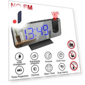 Digital Smart Alarm Clock with FM Radio and LED Projection — Alarms & Clocks, DC-HOME Textile
