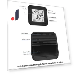 Digital Thermometer-Hygrometer with IR Remote Control — Home Climate Control, Koogeelife