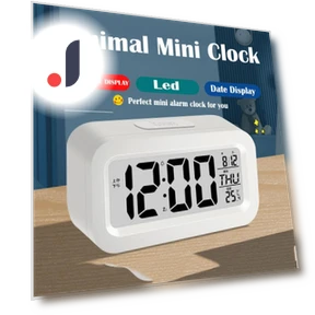 Mini LED Smart Alarm Clock with Temperature Display — Alarm, DC-HOME Textile