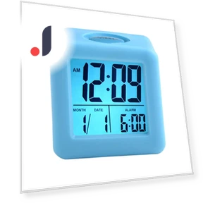 Square Silicone Alarm Clock with LCD Display — Alarms & Clocks, DC-HOME Textile