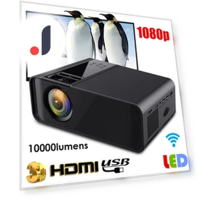 Portable 1080P LED Smart Projector — Home Theater Projectors, OutsideWorld