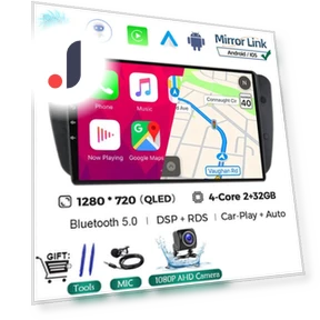 QLED Touchscreen Car Stereo with GPS Navigation — Stereo Receivers, AutoSphere