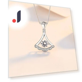Smart Fan-shaped Diamond Necklace for Women — Smart Jewelry, Original jewelry design
