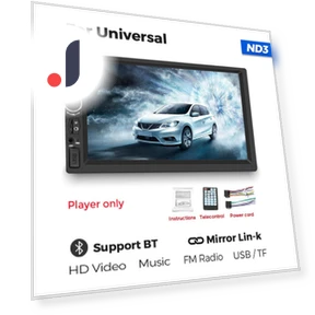 7-inch HD Touchscreen Universal 2 DIN Carplay Multimedia Player — Stereo Receivers, AutoSphere