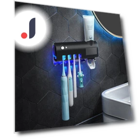 Smart Wall-Mounted UV Toothbrush Sterilizer with Automatic Toothpaste Dispenser — Toothbrush Holders, ElectroCN