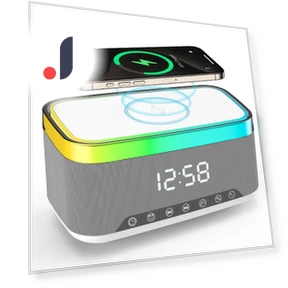 Smart Bluetooth Speaker with Night Light and Wireless Charger — Portable Audio, Sweet Story