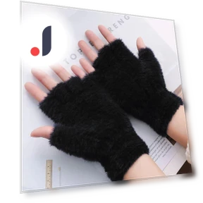 Winter Velvet Gloves with Jacquard Pattern — Gloves, CrossCart