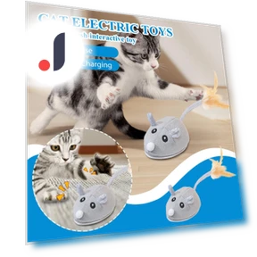 Automatic Charging Electric Mouse Toy with Feather — Cat Playthings, Glasses