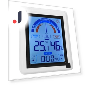 LCD Touchscreen Weather Clock with Digital Temperature and Humidity Meter — Hygrometers, Health & Beauty PRODUCT