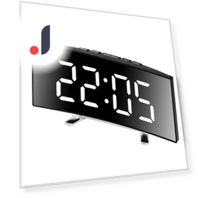LED Digital Alarm Clock with Curved Screen Mirror Display — Alarms & Clocks, JUDING