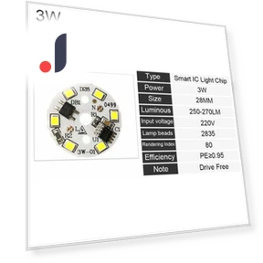 Round Smart IC Driver Light Plate Bulb Lamp Bean LED Chip — LED, zhuami