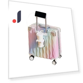 18-inch Hard Shell Suitcase with USB Port, Cup Holder, and Combination Lock — Suitcases, Bag kingdom