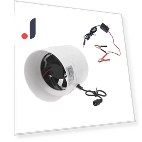 Adjustable Speed 110mm Duct Fan with 12V Clip-on Controller — Stand Fans, Cherish Eyes