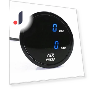 Blue LED Digital Dual Air Pressure Gauge with Electrical Sensor — Fuel Pressure, Topfactory