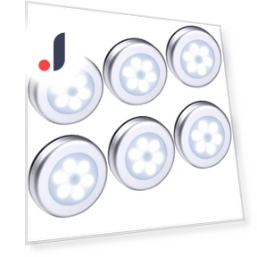 Motion Sensor Lights 6 Pack Battery Powered Magnetic Stick On Indoor Night Light — Night Lights, AMIR