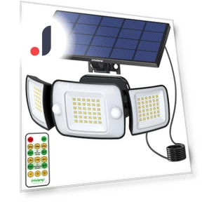 Solar LED Light with Motion Sensor — Outdoor Security & Flood Lighting, SAMURAI STYLE