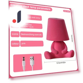 Cute Cartoon Plush Doll Table Lamp — Figurine Lamps, Houspace