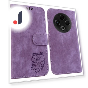 Leather Wallet Case with Tiger Embossing and Wrist Strap — Flip Cases, Smartwatch 2025