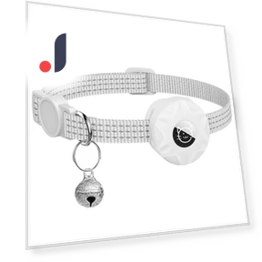 Reflective Adjustable Pet Collar with Airtag Holder — Trackers, djkkhsKSHJ