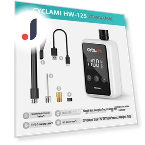 Smart Display Portable Bike Air Pump — Inflation Devices, CYCLAMI