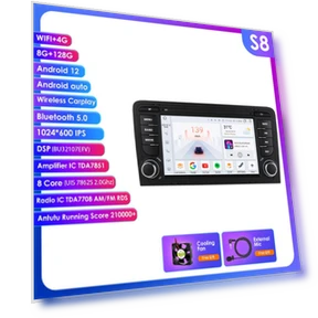 8-Core DSP Car Multimedia Player with CarPlay, GPS, 4G-LTE, WiFi, and AI Navigation — Stereo Receivers, OSSURET