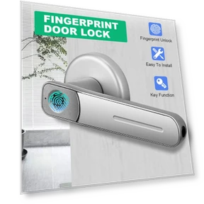 Fingerprint Door Lock Handle — Biometric Security, Decor Dream