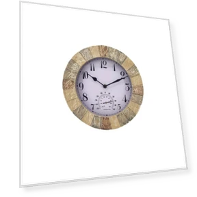 Sandstone Wall Clock Thermometer — Outdoor Clocks, NobleRot
