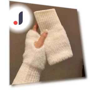 Soft Winter Mink Fingerless Gloves — Arm Warmers, Conella