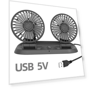Car Fan with 360° Adjustment, 3-Head Air Fan — Portable Cooling Solutions, Straw Hats