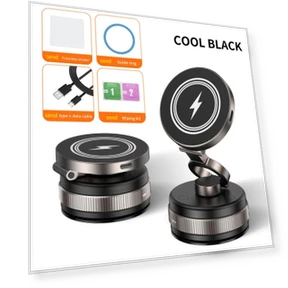 Metal Vacuum Suction Magnetic Wireless Charger Mount — Dashboard Installation Kits, Auto Parts Decorate