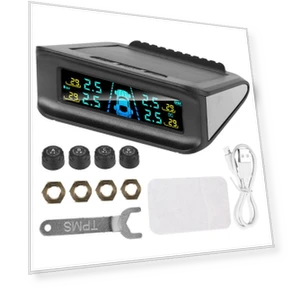 Wireless Solar Power Tire Pressure Monitoring System — TPMS Sensor Replacements, LEEPEE