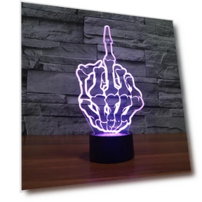 Acrylic LED Night Light with Skull and Hand Design — Night Lights, NobleRot