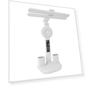 LED Desk Lamp with Fan and Calendar-Clock — Desk & Table Lighting, Koogeelife