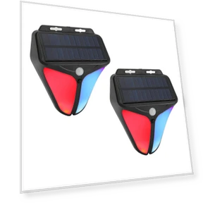 Solar Motion Sensor Alarm Warning Light — Outdoor Security & Flood Lighting, DIYelecs