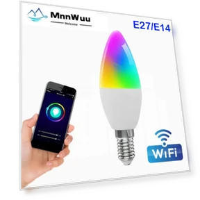 Wi-Fi Smart LED Candle Bulb with RGB Color and Adjustable Brightness — LED, MnnWuu