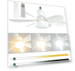 Ceiling Light Fixture with Fan and LED Lighting — Ceiling Fan Lighting Solutions, Rainbow Rain