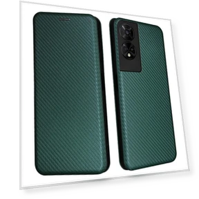 Leather Case Carbon Fiber Texture Stand Magnetic Closing Phone Cover — Basic Cases, Smartwatch 2025