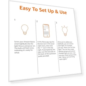 Smart A19 LED Light Bulb, Dimmable Soft White — LED, Amazon Basics