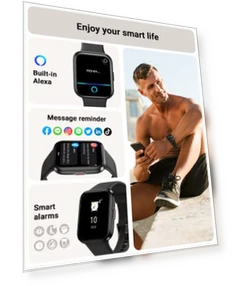 Smart Watch with Alexa, Fitness Tracker, Waterproof Health Monitor — Smartwatches, Tensky