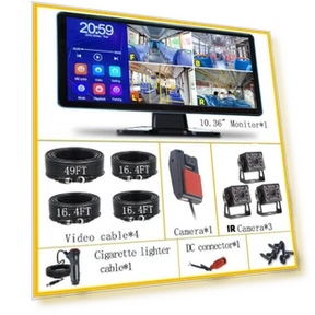 Night Vision 4-Channel Recording Monitor with Camera Touch Screen 10.36 Inch Truck Bus MP5 Dashcam Black Box for AHD... — Commercial Vehicle Cameras, A Surname Home