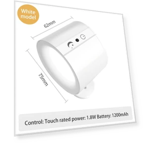 LED Wall Light with Double Head, Touch Control, Remote, 360 Degree Rotation, USB Rechargeable, Wireless, Portable Night... — Wall Fixtures, Sole Street