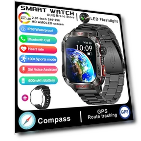 Military GPS Smartwatch with Flashlight and Compass — Smartwatches, Zodvboz