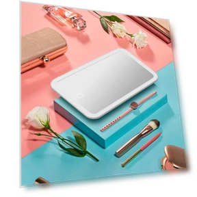 Peach LED Makeup Mirror with Smart Touch Brightness Control — Makeup, ElectroCN